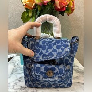 Coach Riya 21 Signature C Mini Denim Backpack - NWOT Factory Sealed Straps